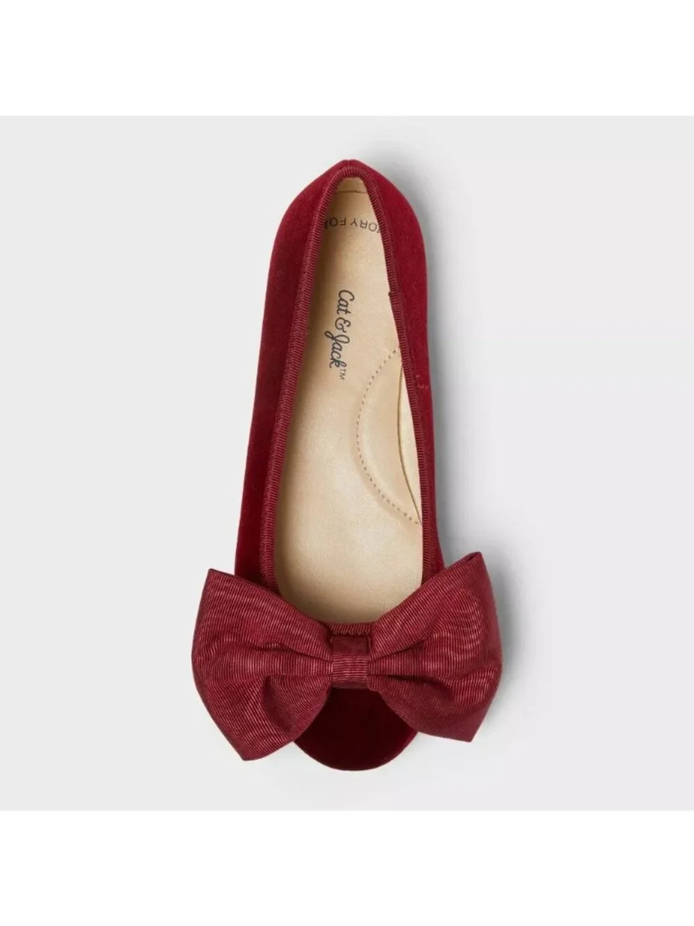 NEW Cat & Jack Girls' Perla Ballet Flats - Red - Size 13